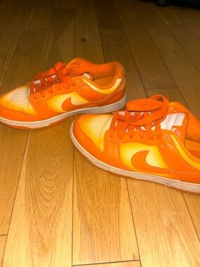 Nike Orange and Yellow Low-Top Sneakers
